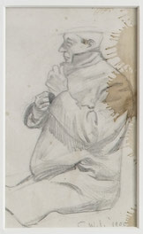 12 Small Sketches - Man Closing His Coat