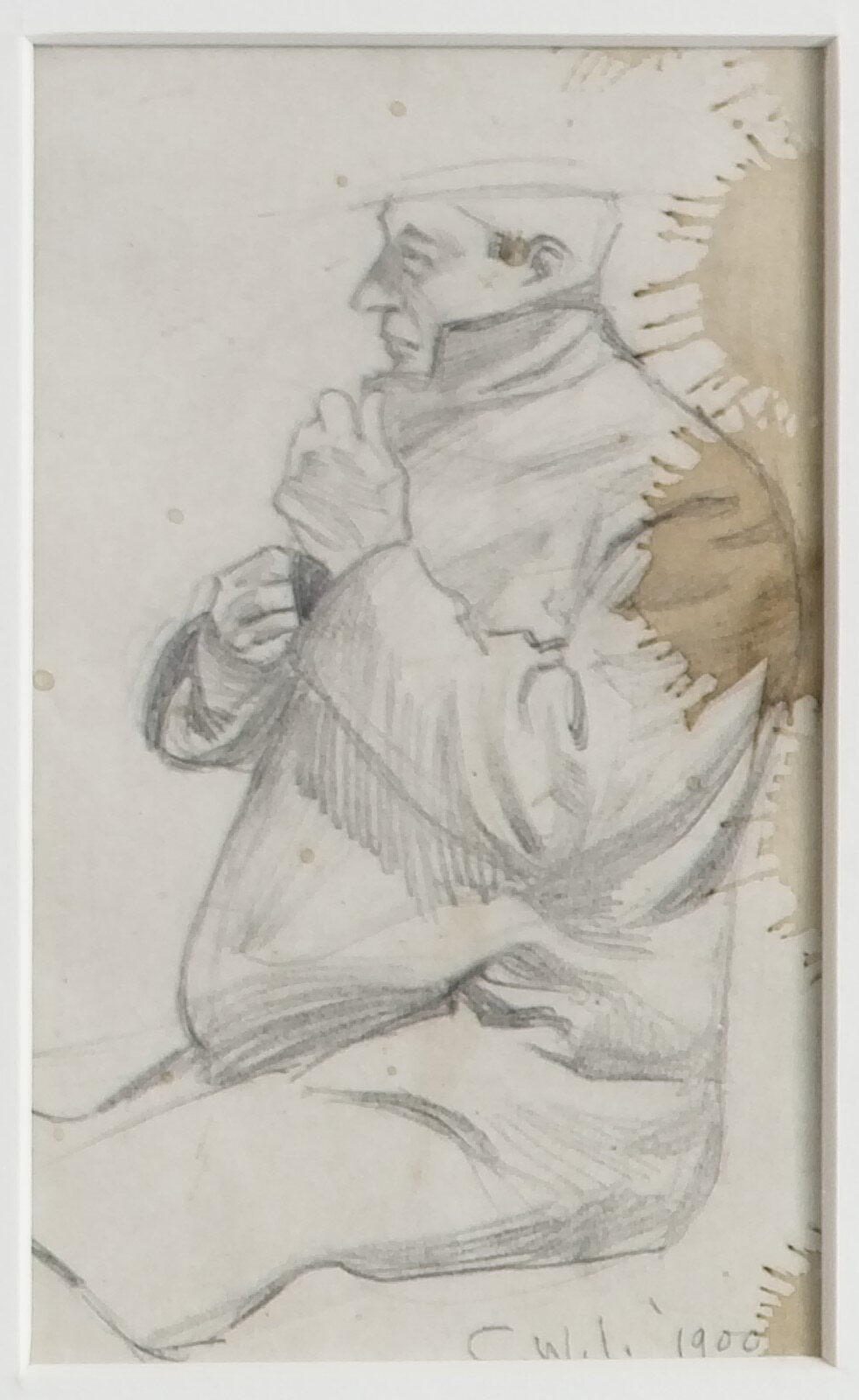 12 Small Sketches - Man Closing His Coat