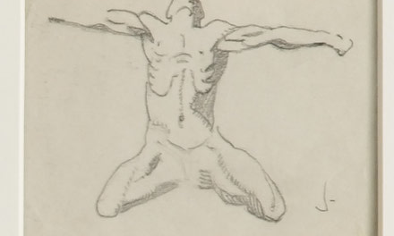 12 Small Sketches - Man Kneeling Arms Outstretched