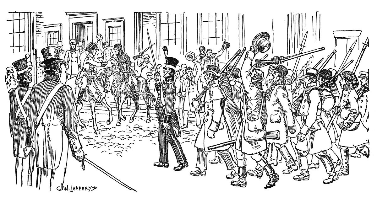 Arrival of the Loyalist Volunteers at Parliament  Buildings Toronto, December , 1837