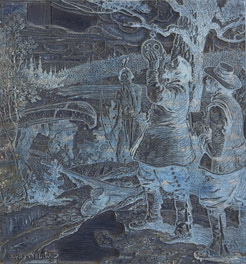Champlain on the Ottawa printing block