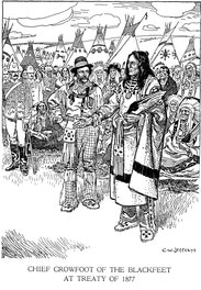 Chief Crowfoot of the Blackfeet at Treaty of 1877