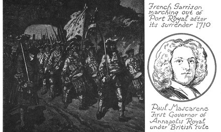 French Garrison Marching Out of Port Royal. Mascarene