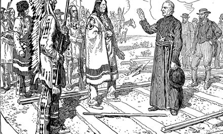 Father Lacombe Persuades Chief Crowfoot