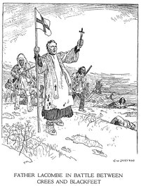Father Lacombe in Battle Between Crees and Blackfeet