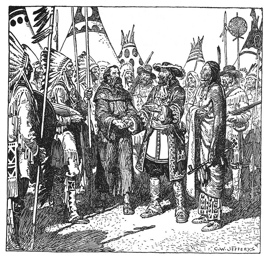 Hennepin Meets Dulhut Among the Sioux