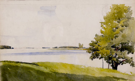 Harbour Scene with Tree