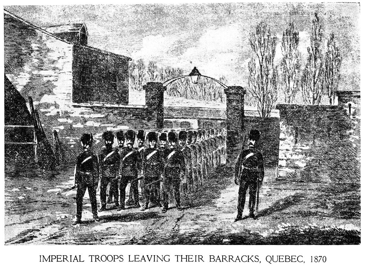 Imperial Troops Leaving Their Barracks at Quebec,1870