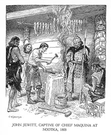 John Jewitt, Captive Of Chief Maquina At Nootka, 1802
