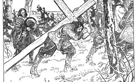 Maisonneuve Carries a Cross to the Summit of Mount Royal