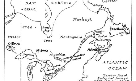 Map Showing Location of Eastern Indian Tribes