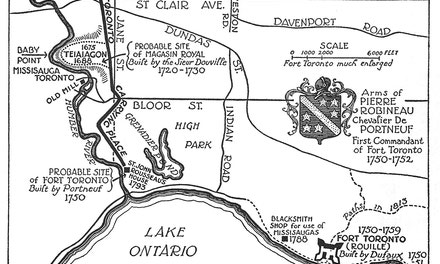 Map Showing Position of French Posts at Toronto
