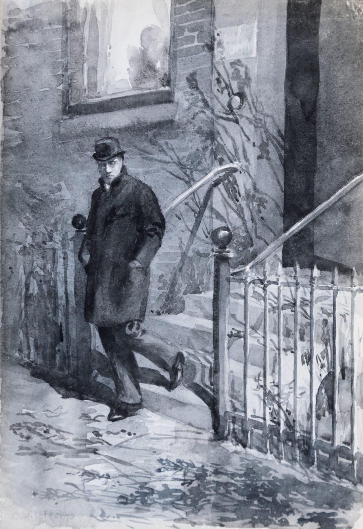 Man Descending a Stoop