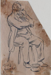 Man Seated with Spittoon