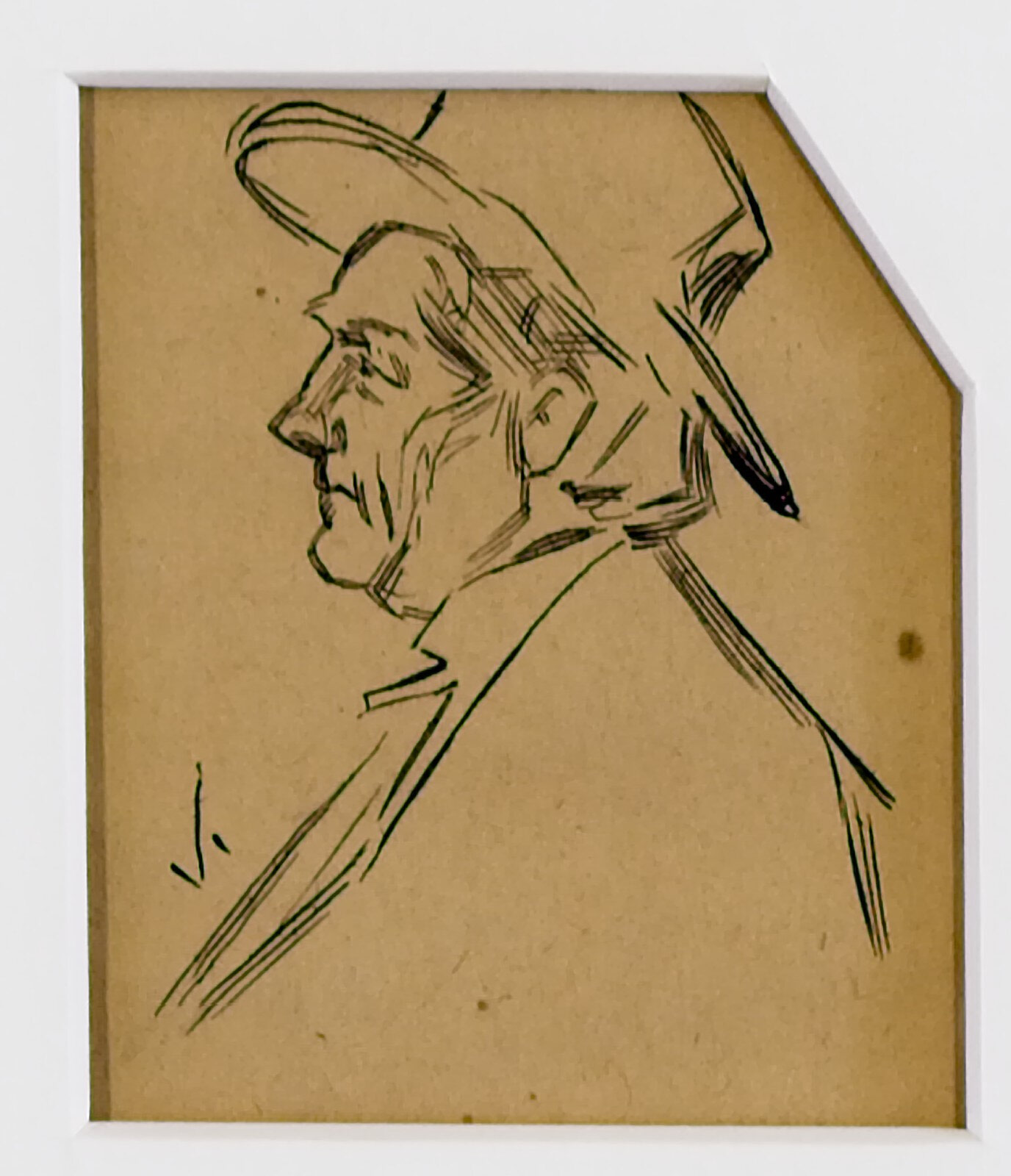 Man With Hat Facing Left