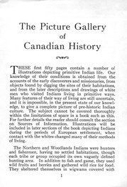 The Picture Gallery of Canadian History Vol. I (Part 1 Beginning Notes)