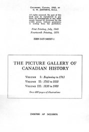 The Picture Gallery of Canadian History Vol. 1 (Edition Notice)