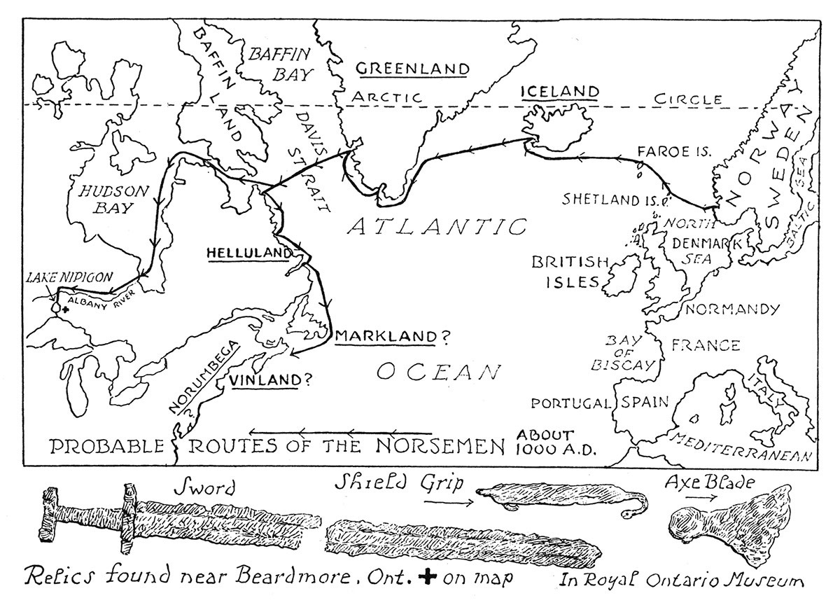 Probable Routes of the Norsemen