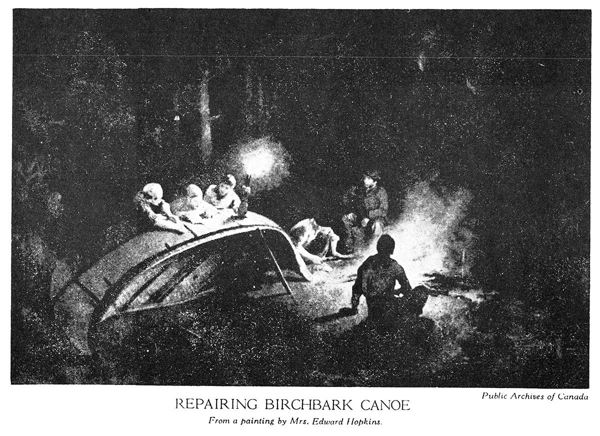 Repairing Birchbark Canoe