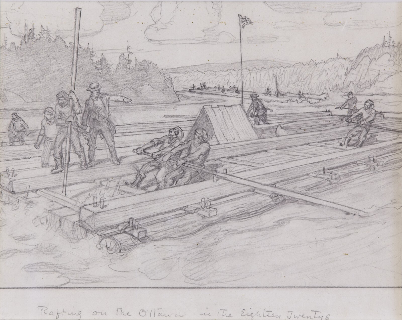 Rafting on the Ottawa (River) in the Eighteen Twenties