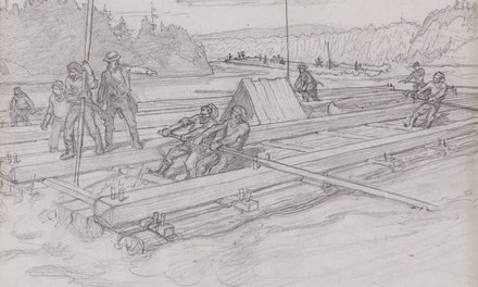 Rafting on the Ottawa (River) in the Eighteen Twenties