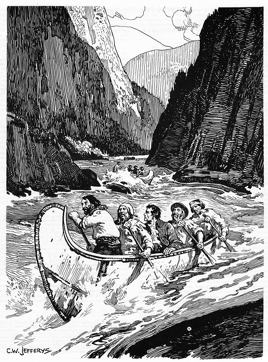 Simon Fraser Descending The Fraser River, 1808