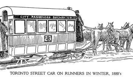 Toronto Street Car on Runners in Winter