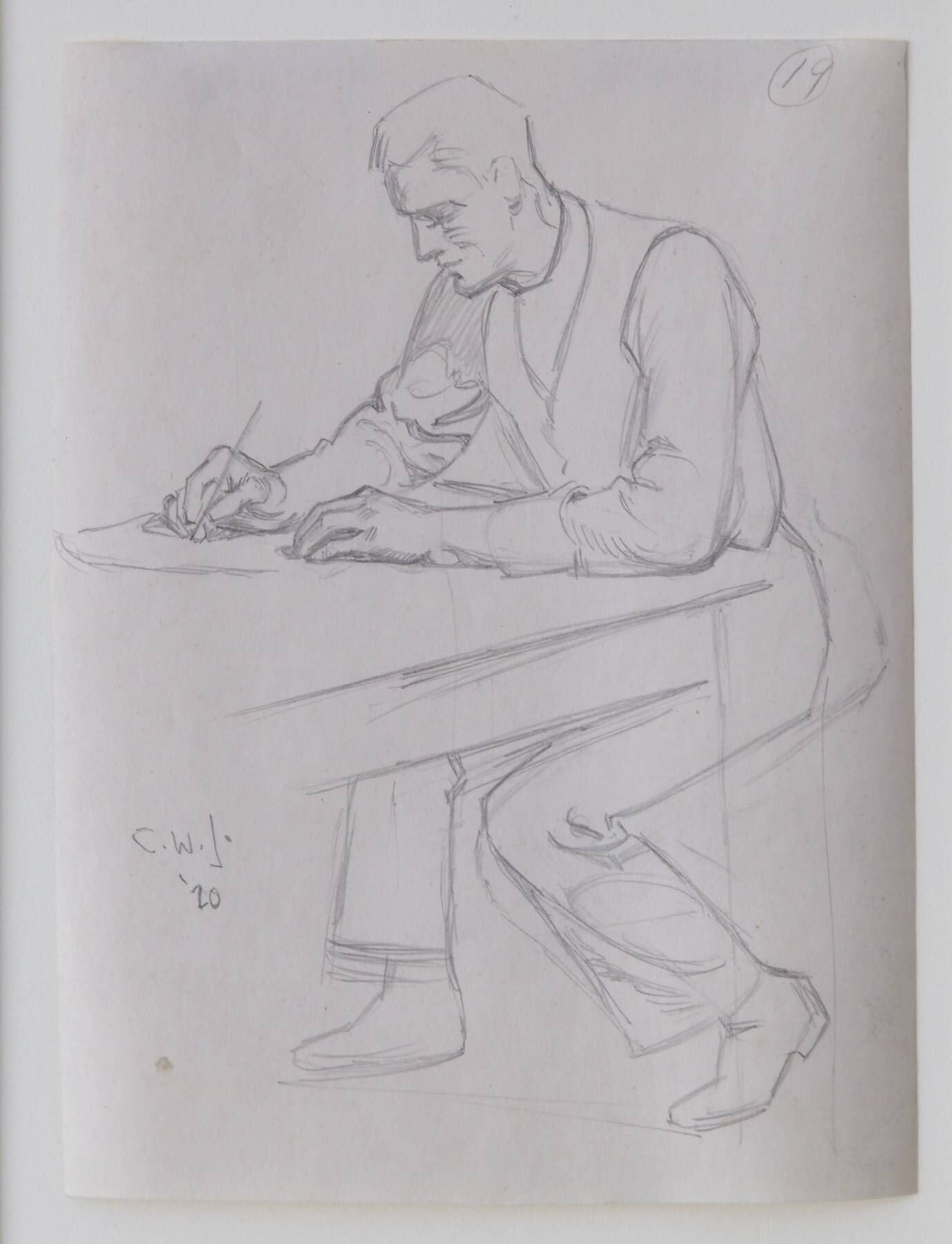 Young Man Writing
