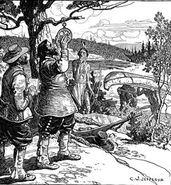 Champlain Taking an Observation with the Astrolabe
