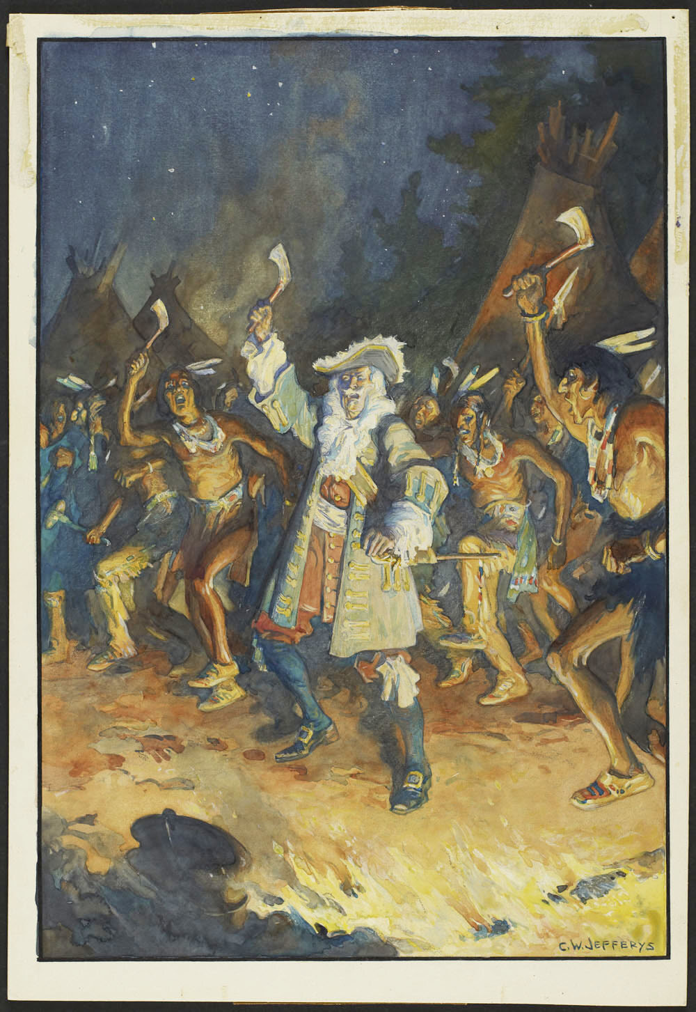 Frontenac dancing the war dance, 1690. 
