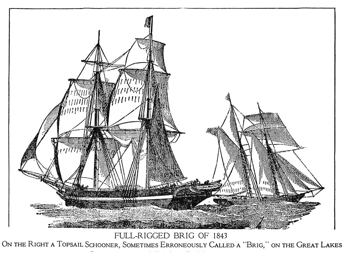 Full-rigged Brig of 1843