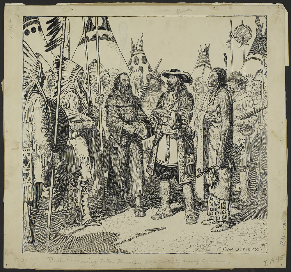 Hennepin Meets Dulhut Among the Sioux