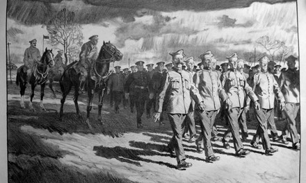Polish Battalion Drilling Niagara Camp
